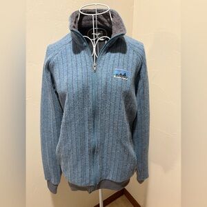 Patagonia Blue striped Bomber Jacket